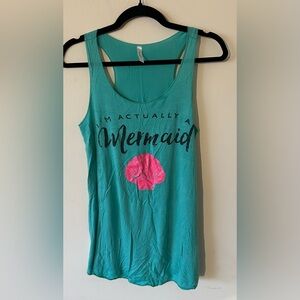 Acting Pro Teal “I’m Actually A Mermaid” Tank Top with Pink Shell